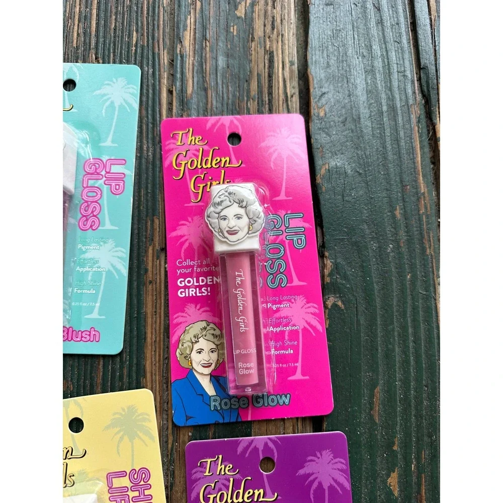 The Golden Girls Lip Gloss Set of 4 Blanche Rose Sophia Dorothy Shimmer New
